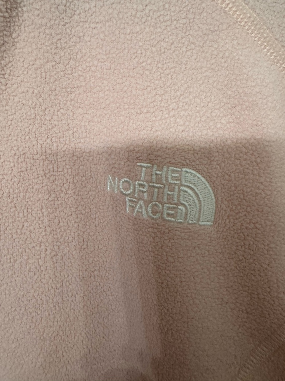 The North Face Pale Pink Fleece Pullover with Embroidered Logo - Picture 2 of 5